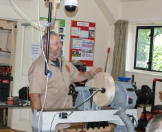 Our demonstrator for the day Mick Hanbury with the first project